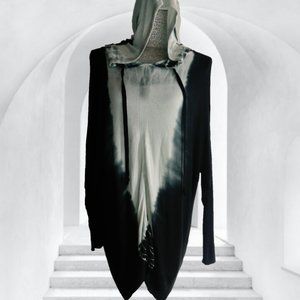 STITCHDROP BLACK & CREAM GREY HOODIE TUNIC dune sci-fi futuristic